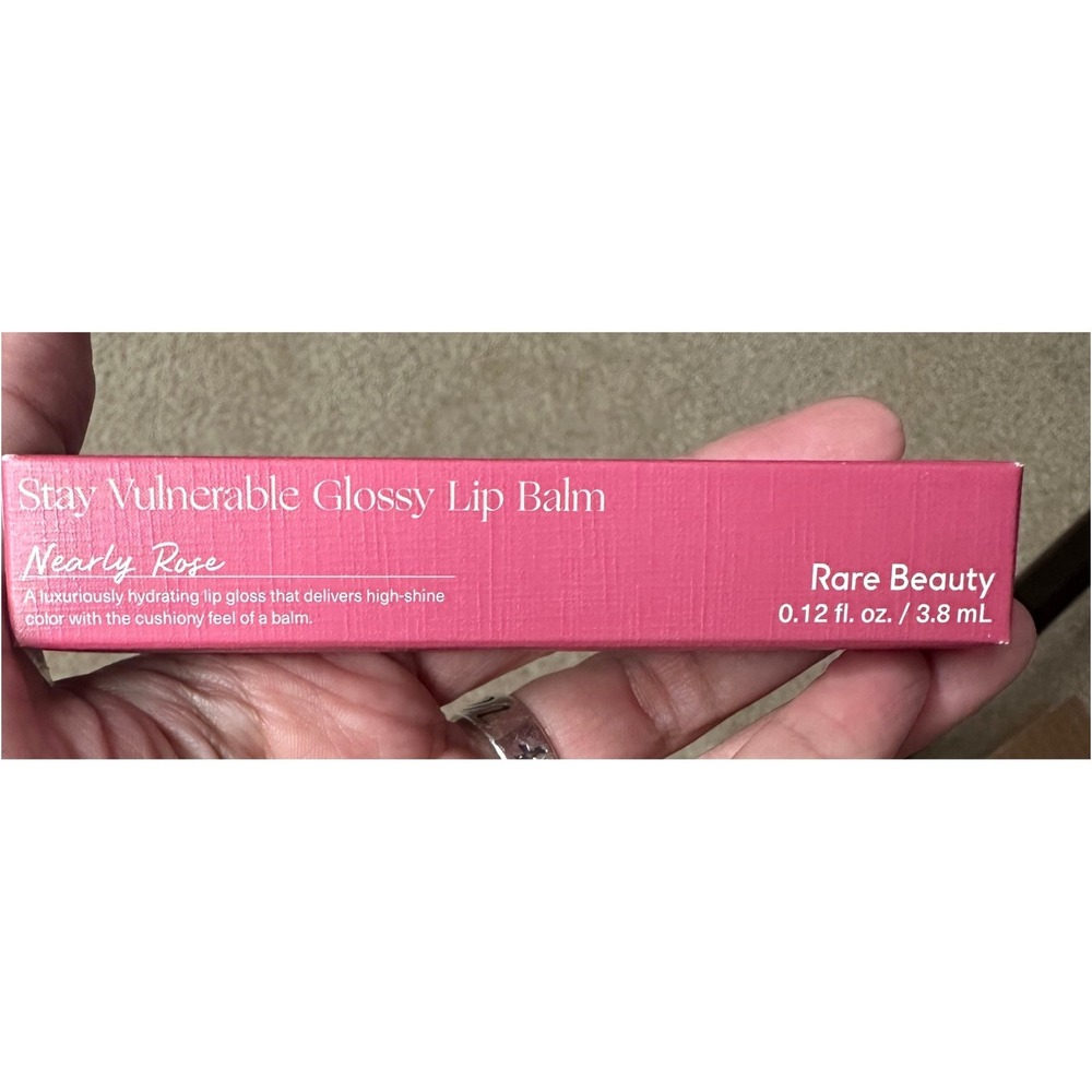Rare Beauty Glossy Lip Balm Womens 0.12oz Nearly Rose Stay Vulnerable Hydrating